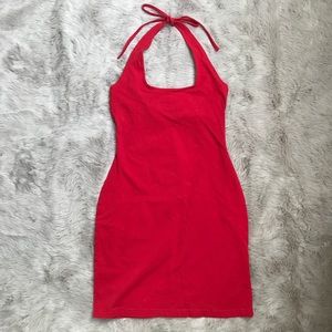 Boutique Europa Red Halter Dress